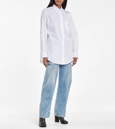 Shop Maison Margiela Cotton Poplin Shirt In White