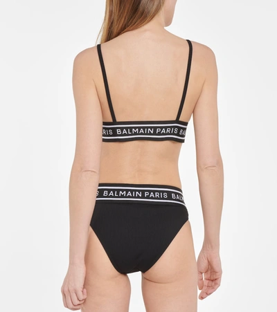 Shop Balmain Logo Bikini In Black