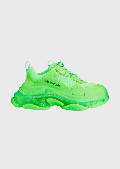 Balenciaga Triple S Clear-sole Trainer Sneakers In Green | ModeSens