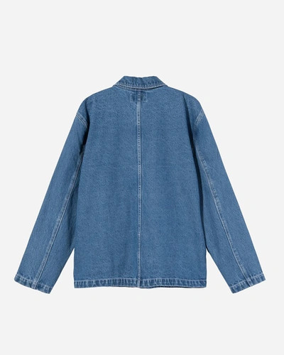 Shop Stussy Denim Chore Jacket In Blue