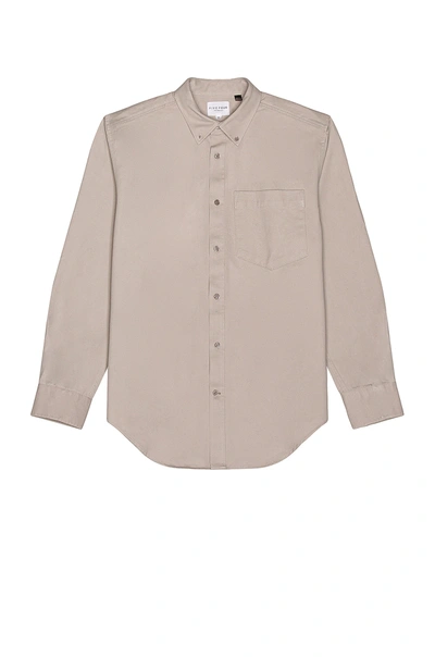 Shop Five Four Meyer Cotton Twill Overshirt In Stone