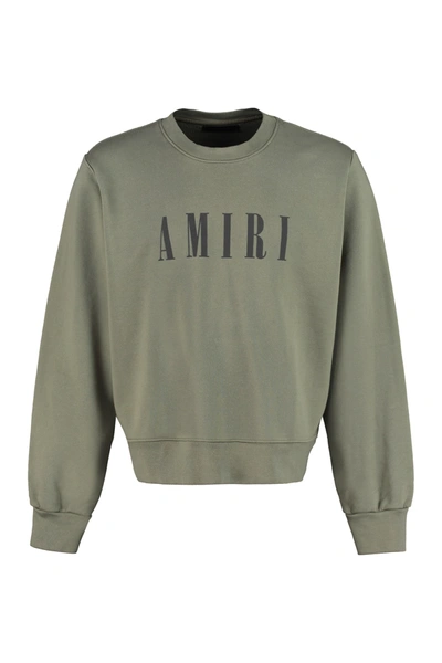 Shop Amiri Cotton Crew-neck Sweatshirt In Green