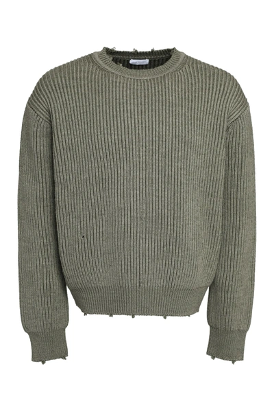 Shop John Elliott Ribbed Crew-neck Sweater In Green