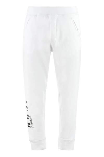 Shop Dsquared2 Logo Detail Cotton Track-pants In White