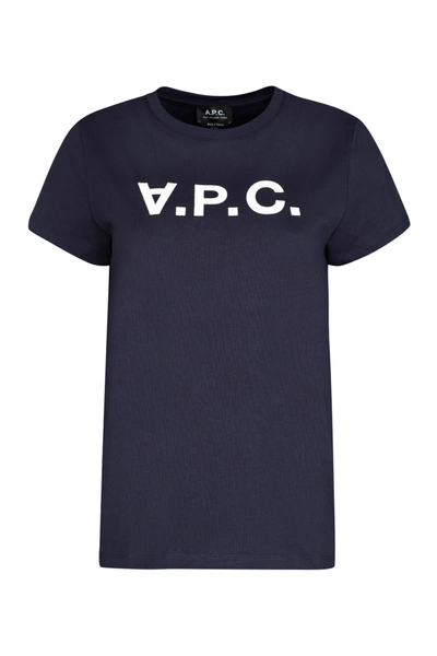 Shop Apc Vpc Cotton T-shirt In Blue