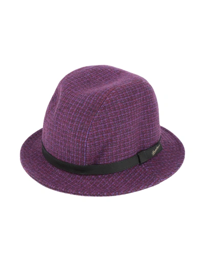Shop Borsalino Man Hat Mauve Size 7 ⅛ Virgin Wool In Purple
