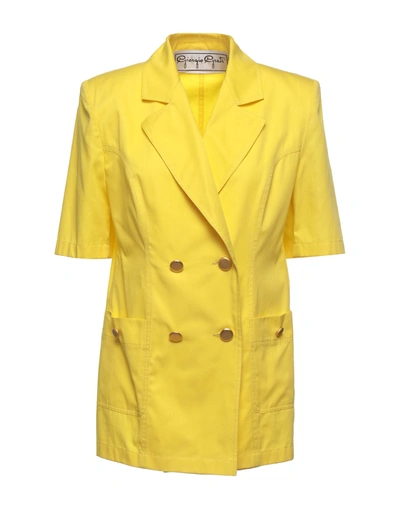 Shop Giorgio Grati Woman Blazer Yellow Size 8 Cotton