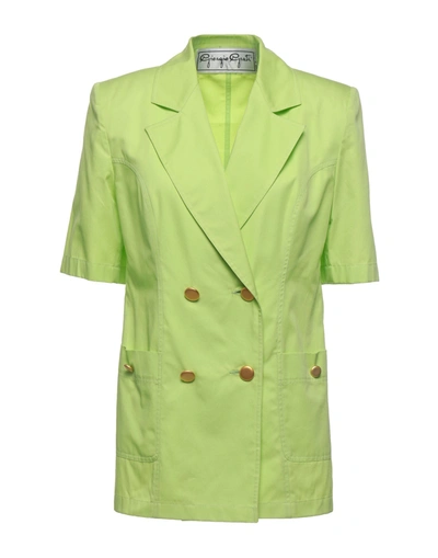 Shop Giorgio Grati Woman Blazer Light Green Size 8 Cotton