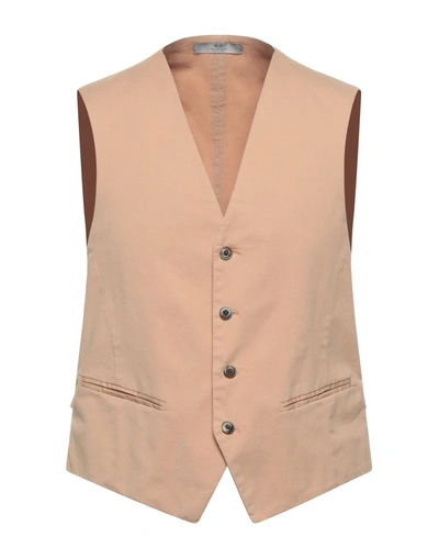 Shop Cc Collection Corneliani Man Tailored Vest Beige Size 40 Cotton, Elastane