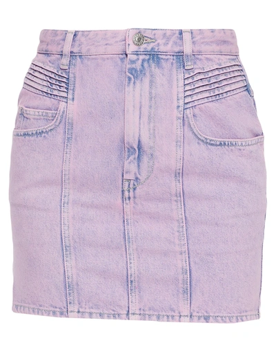 Shop Isabel Marant Étoile Woman Denim Skirt Mauve Size 2 Cotton In Purple