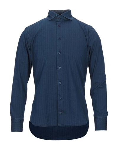 Shop Bastoncino Denim Shirts In Blue