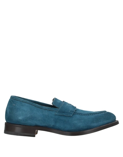 Shop Santoni Loafers In Pastel Blue