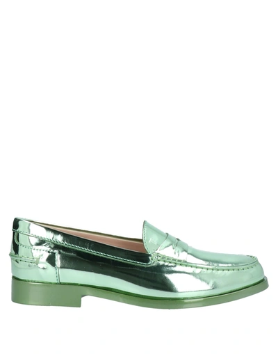 Shop Tod's Happy Moments By Alber Elbaz Woman Loafers Light Green Size 7.5 Soft Leather