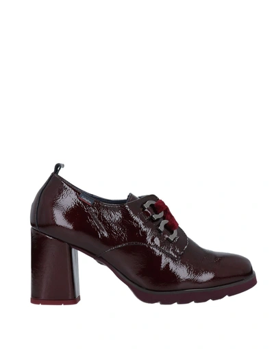 Shop Callaghan Lace-up Shoes In Maroon