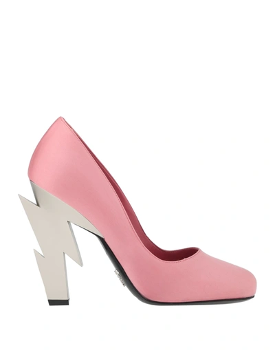 Shop Prada Woman Pumps Pink Size 6.5 Textile Fibers