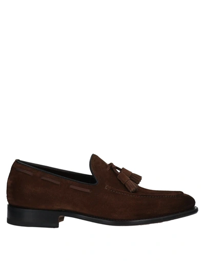 Shop Santoni Man Loafers Dark Brown Size 7.5 Soft Leather