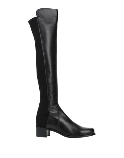Stuart Weitzman Keelan City Microstretch And Leather Knee Boots In Black