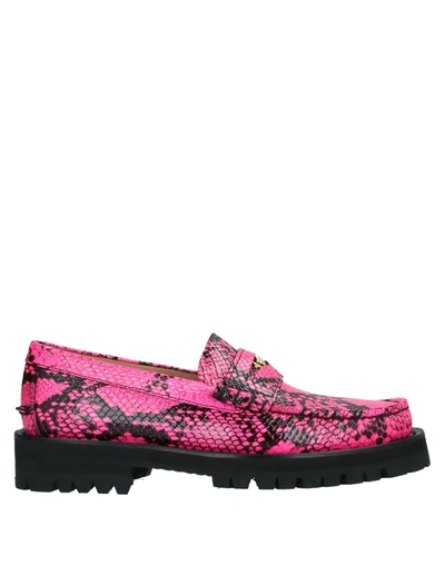 Shop Versace Loafers In Fuchsia