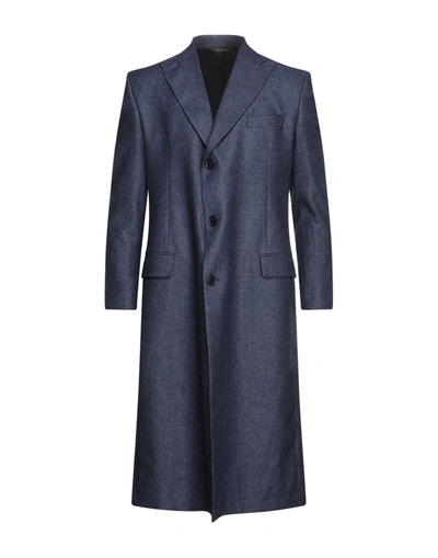 Shop Paura Man Coat Midnight Blue Size 38 Wool