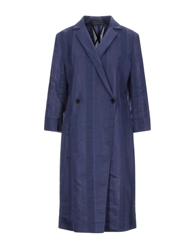 Shop Malloni Woman Overcoat & Trench Coat Dark Purple Size 8 Viscose, Cotton, Polyester