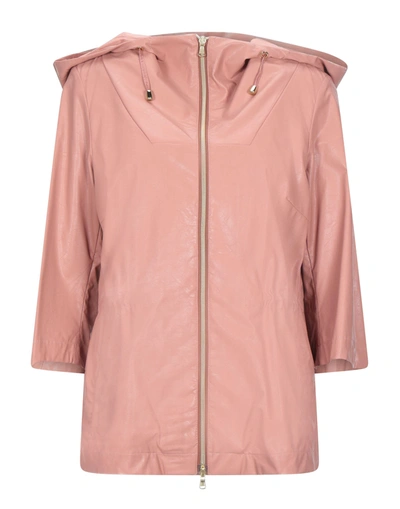 Shop Geospirit Woman Overcoat & Trench Coat Blush Size 8 Viscose, Polyamide In Pink