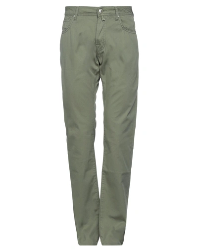 Shop Jacob Cohёn Man Pants Military Green Size 35 Cotton, Elastane
