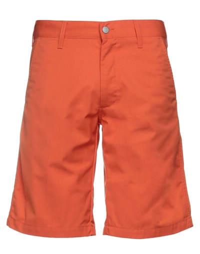 Shop Carhartt Man Shorts & Bermuda Shorts Orange Size 34 Polyester, Cotton