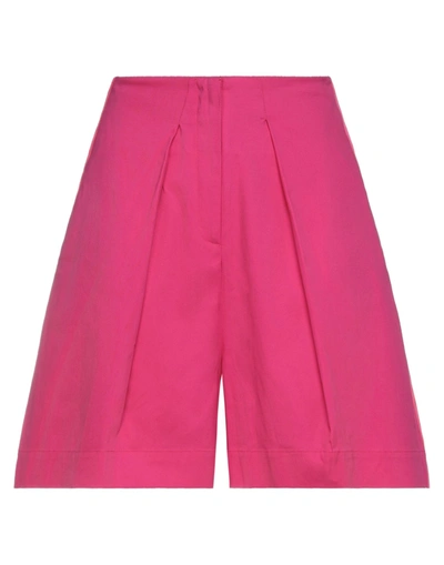 Shop Gna Gina Gorgeous Woman Shorts & Bermuda Shorts Fuchsia Size 4 Cotton, Elastane, Viscose In Pink