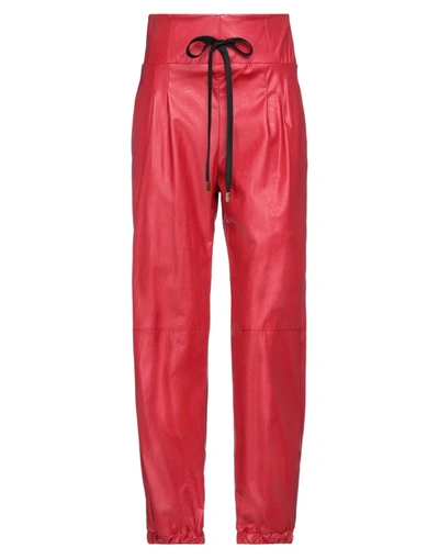 Shop Dimora Woman Pants Red Size 10 Polyurethane, Viscose