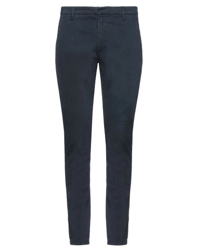 Shop Dondup Man Pants Midnight Blue Size 31 Cotton, Elastane