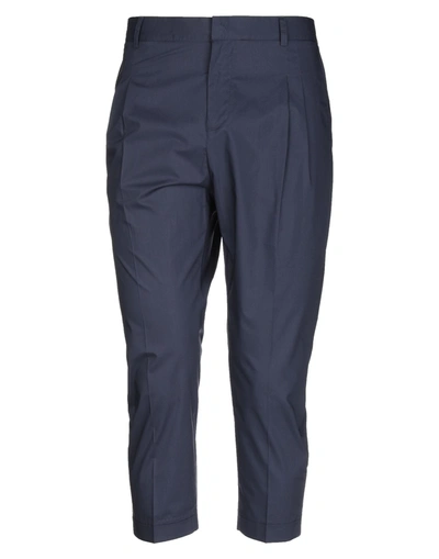 Shop Grey Daniele Alessandrini Man Cropped Pants Midnight Blue Size 28 Cotton