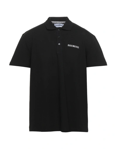 Shop Bikkembergs Man Polo Shirt Black Size M Cotton, Elastane