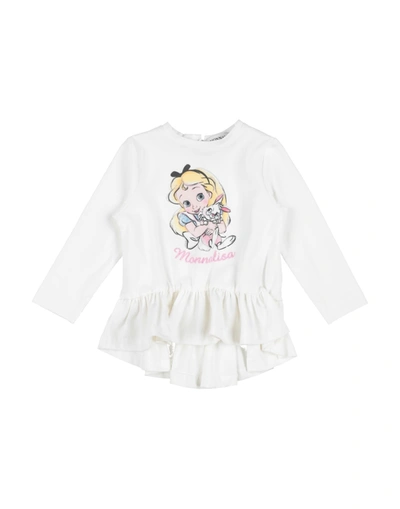 Shop Monnalisa Newborn Girl T-shirt White Size 3 Cotton, Elastane