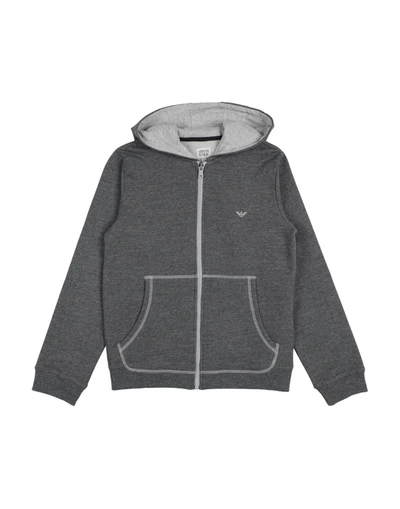 Shop Armani Junior Sweatshirts In Grey