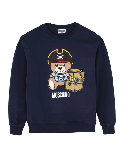 Shop Moschino Teen Sweatshirts In Dark Blue