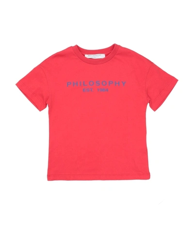Shop Philosophy Di Lorenzo Serafini Toddler Girl T-shirt Red Size 4 Cotton, Elastane