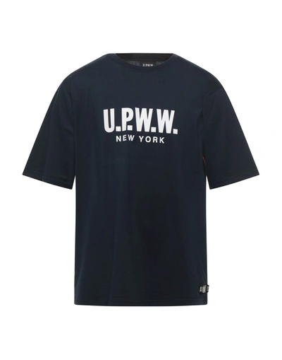 Shop Upww U. P.w. W. Man T-shirt Midnight Blue Size Xl Cotton, Polyester