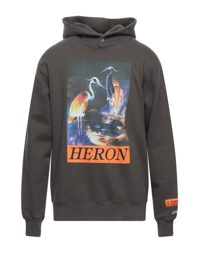 Shop Heron Preston Man Sweatshirt Lead Size Xs Cotton, Elastane, Polyester In Grey