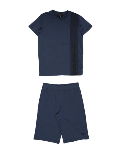 Shop Emporio Armani Shorts Sets In Dark Blue