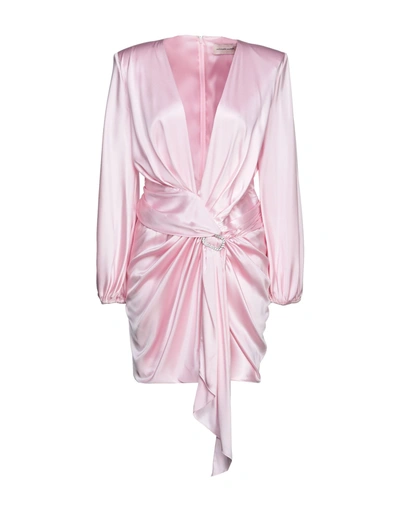 Shop Alexandre Vauthier Woman Mini Dress Pink Size 8 Silk, Elastane, Viscose