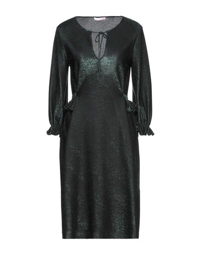 Shop Kristina Ti Woman Midi Dress Dark Green Size 6 Viscose, Modal, Polyester