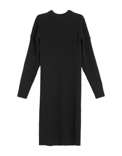 Shop Bottega Veneta Woman Midi Dress Black Size L Wool, Cotton, Polyamide