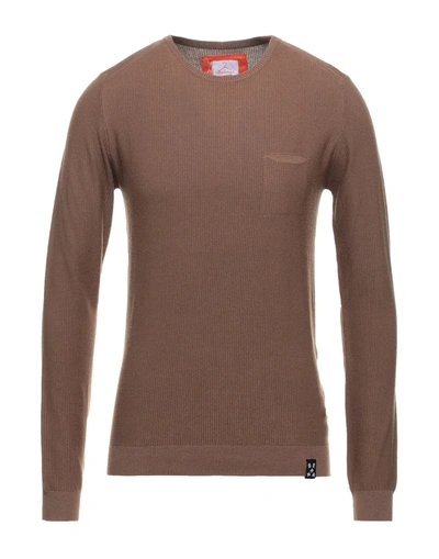 Shop Berna Man Sweater Brown Size S Viscose, Nylon
