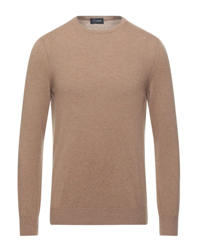 Shop Drumohr Man Sweater Sand Size 44 Cashmere In Beige