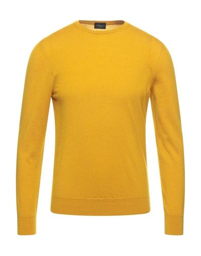 Shop Drumohr Man Sweater Ocher Size 38 Cashmere In Yellow