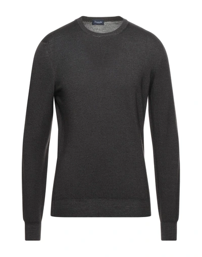 Shop Drumohr Man Sweater Steel Grey Size 36 Merino Wool