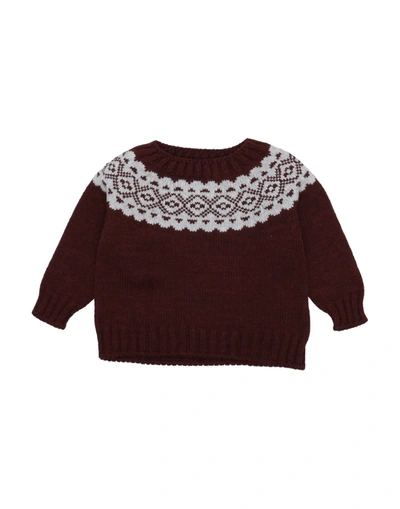 Shop Fina Ejerique Newborn Girl Sweater Burgundy Size 3 Wool, Acrylic In Red