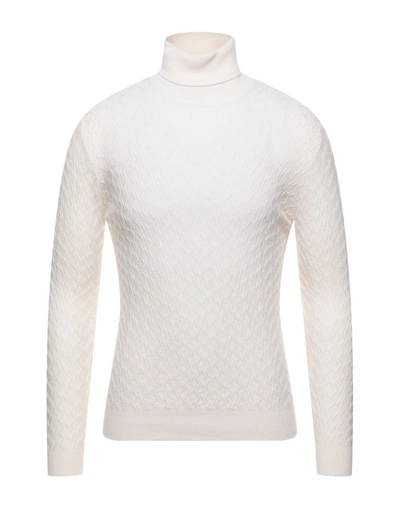 Shop Kangra Cashmere Kangra Man Turtleneck Ivory Size 42 Merino Wool In White