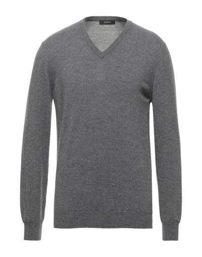 Shop Alpha Studio Sweaters In Grey
