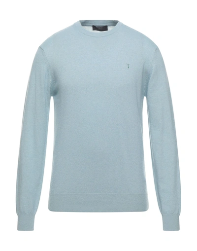 Shop Tru Trussardi Sweaters In Sky Blue